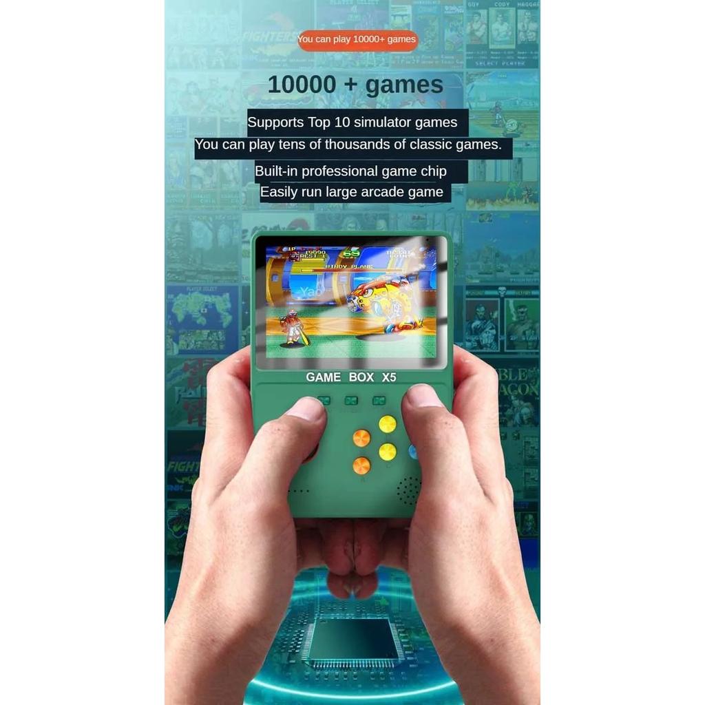 Портативная игровая консоль X5 Retro, внешний аккумулятор X5 Game, портативный внешний аккумулятор, емкость 8000 мАч, 4 дюйма, цветной экран с мягким светом, более 10000 игр