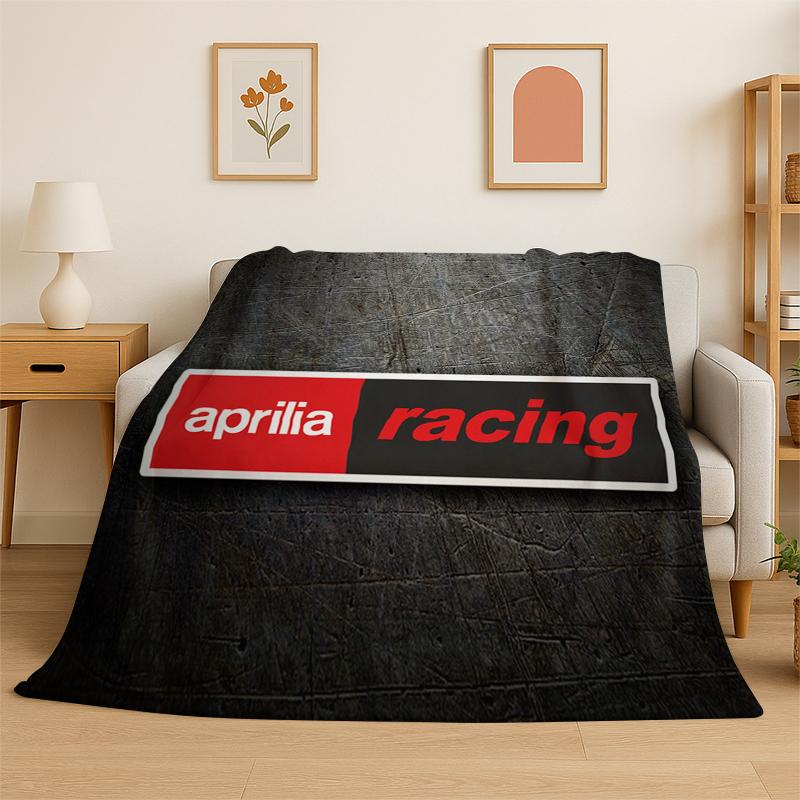 Racing Car A-Aprilia Logo Moto Flannel Blanket Soft Warm Throw Blanket for Bedroom Living Room Bed Travel Camping Picnic Gift