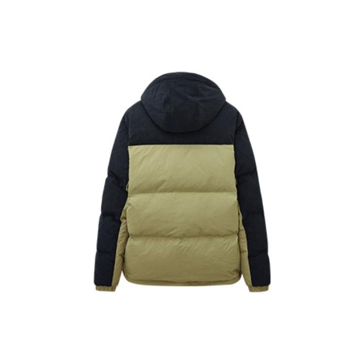 Anta Life Series Письменная вышивка на молнии с капюшоном Толстый теплый пуховик Мужская верхняя одежда Зеленый 152248905-6