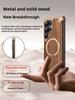 Деревянный чехол Eary для Samsung Galaxy S26 S25 Ultra с магнитной подставкой, вращающийся на 360°, безрамный, противоударный, защитный чехол