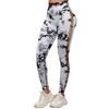 Women Tie Dye Yoga Leggings Hollow Seamless High Waist Sport Leggings