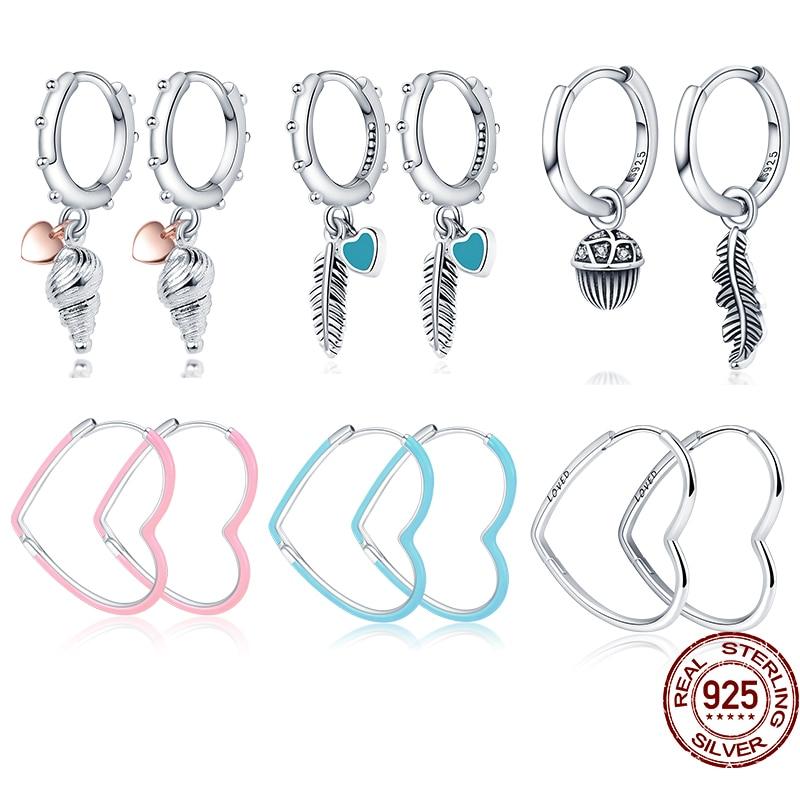 100 %Real 925 Sterling Silver 11 Style Classics Heart Zircon Earrings Are Suitable As Birthday Gifts For Girls Fashion Jewelry