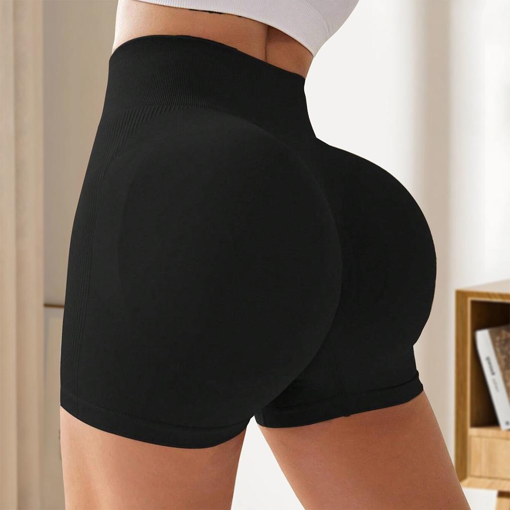 Женские спортивные шорты с высокой талией персикового цвета, обтягивающие шорты для йоги