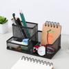 Creative Multi-Compartment Metal Pen Holder and Stationery Organizer