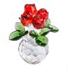 Rose Flower Statue Decoration Tabletop Adornment Collectible Figurine Glass