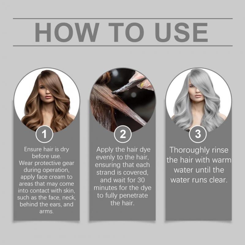 2-in-1 Silver Hair Color with Essence Extract, Color – Silvery-grey, Metallic Shade for Shiny Hair, 100g, 1pc