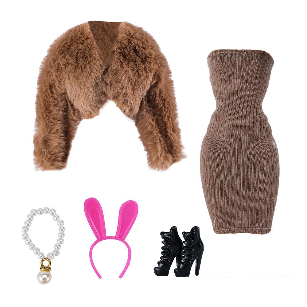 Повседневная одежда для куклы Элегантная одежда Элегантная меховая куртка для кукол BJD 1/6 30 см для кукол 11,5"