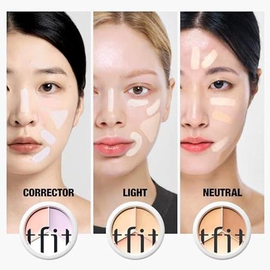 TFIT Cover Up Pro Консилер 15г Три Цвета Поры Темные Круги Компактный Все-в-Одном 03 Cool
