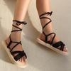 Женские модные противоскользящие износостойкие удобные сандалии на плоской подошве с тканевым ремешком на мягкой подошве
