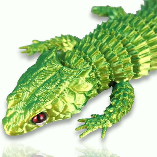 3D Lizard Simulation Model Action Toy Desktop Decor Realistic Looking Vibrant Color Animal Theme Lizard Fidget Toy Photography Prop