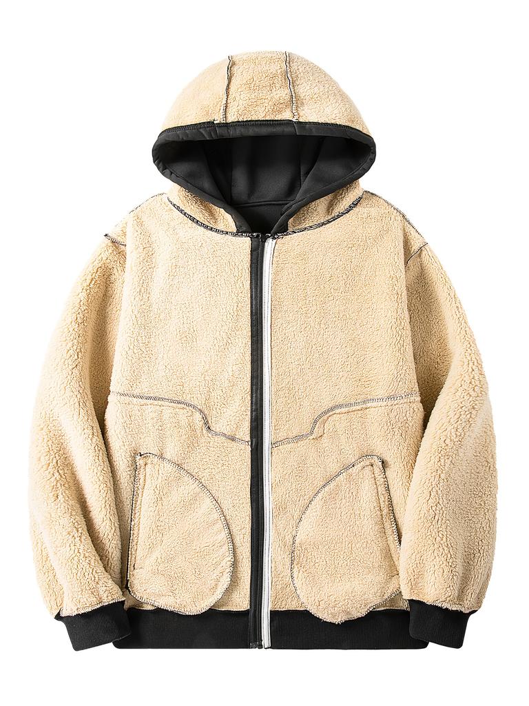Мужская толстовка с капюшоном с принтом японского меча - Толстое флисовое зимнее пальто на молнии Теплая повседневная куртка для улицы Зима