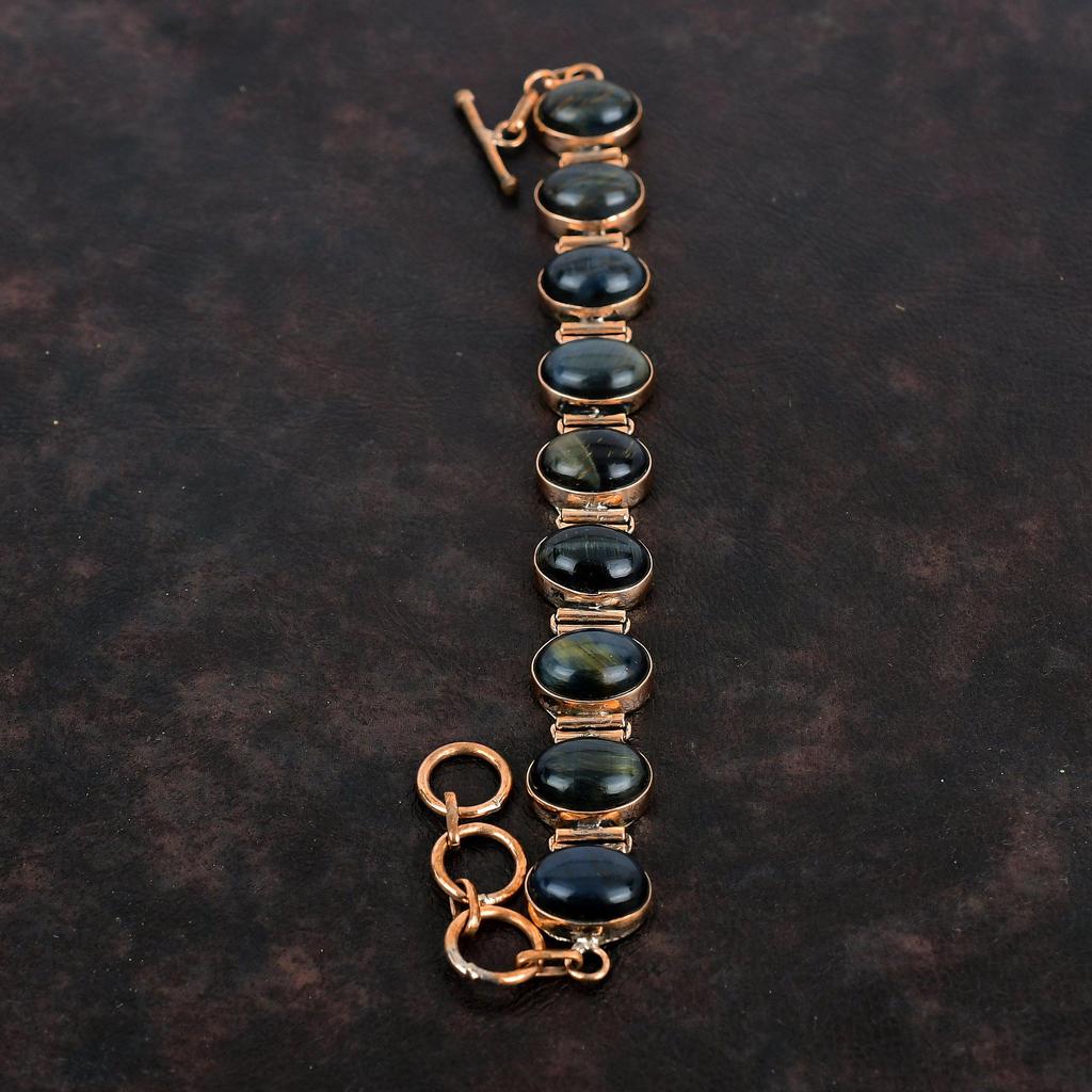 Питерсит Браслет Медный Браслет Регулируемый Цепочный Браслет Уникальный Медный Дизайн Ювелирные Изделия Ручной Работы Браслет из Натурального Драгоценного Камня Подарки на Юбилей