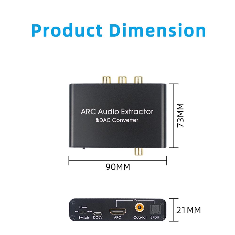 Аудиоадаптер ARC 192 кГц HD Audio Extractor Цифро-аналоговый аудиоконвертер DAC SPDIF Коаксиальный RCA