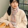Lace Rainbow Striped Scarf Korean Style Winter Shawl Sweet Cashmere Knitted Scarf  Student