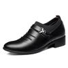 Classic Dress  Slip On Black Leather For Plus Size Point Toe Business Casual Men Formal Shoes For Wedding