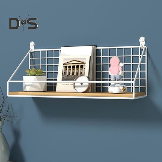 Wall-Mounted Floating Shelves Storage Rack Rustproof Strong Load-Bearing Easy To Install Bookshelf Metal Bracket