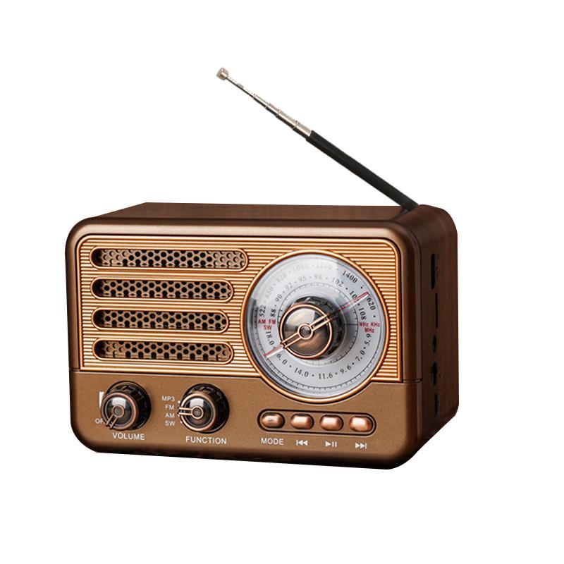 Роскошный дизайн, беспроводной Bluetooth-динамик, винтажный радиоприемник, перезаряжаемый FM/AM/SW ПОДДЕРЖКА USB/SD/TF HIFI стерео Mp3-плеер