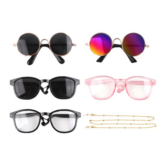 Солнцезащитные очки для кошек, ретро-очки для домашних животных с золотой цепочкой для кошек и маленьких собак, костюмы для домашних животных, аксессуары для фотосессий и вечеринок с косплеем