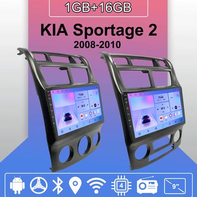 Автомобильное радио Android Auto Carplay для KIA Sportage 2 2008-2010 Мультимедийный проигрыватель Головное устройство Стерео GPS Навигация BT WIFI 1+16 ГБ