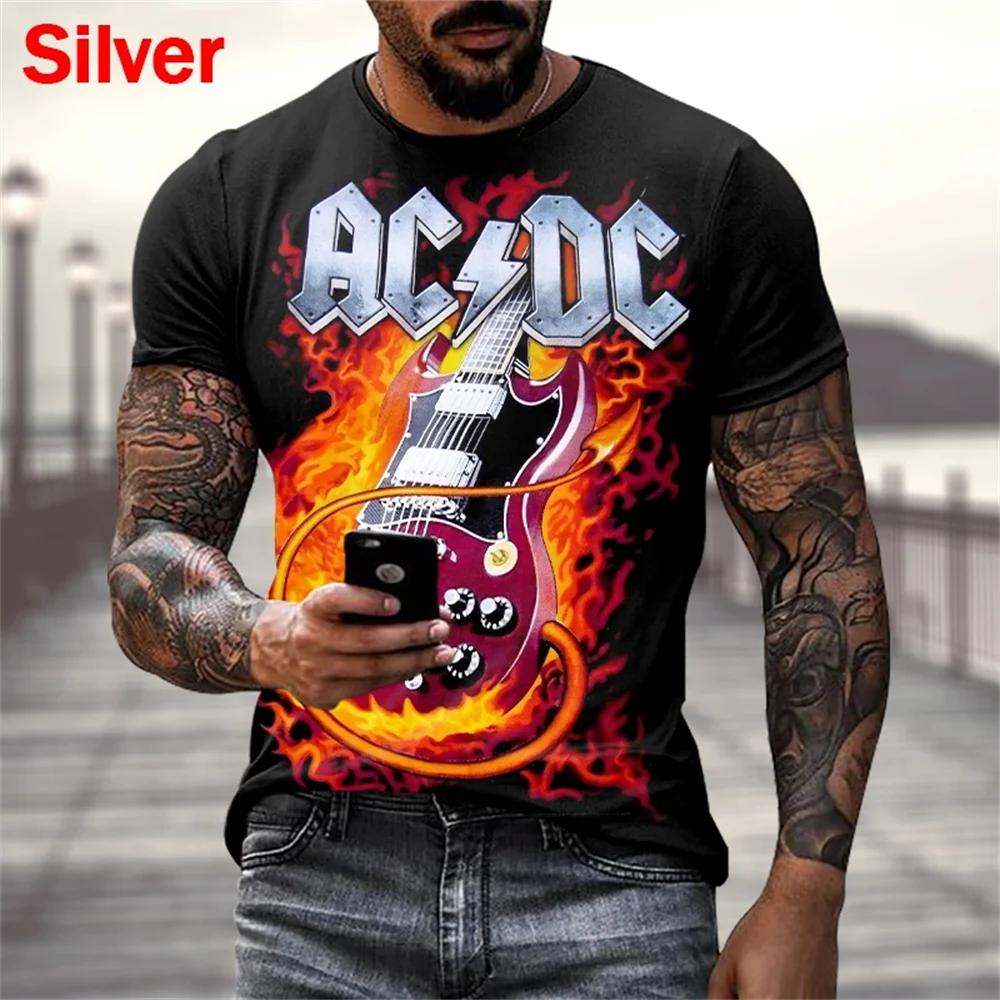 Новая Модная Графическая Футболка с Личностью Рок ACDC Музыка Мужская/Женская Принт Футболки Хип-Хоп 3D Короткий Рукав Повседневная Рубашка Футболки Топы
