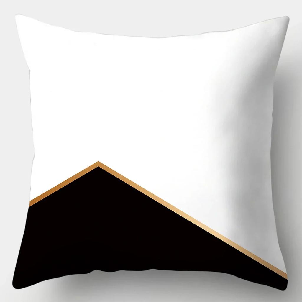 Black White Modern Style Cushion Cover 45x45cm Polyester Decorative Pillow Cover Living Room Bedroom Sofa Bed Pillow Case