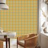 Yellow and blue checkered wallpaper, gold and cream, for living room and bedroom, 50x1000