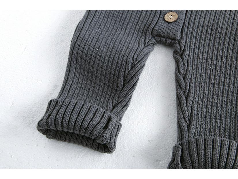 Korean Baby Jumpsuit: Solid Color Knitted Romper for Autumn and Winter