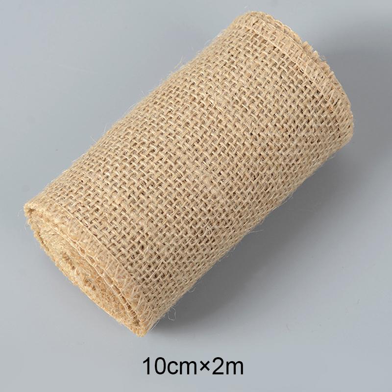 2M/Roll Wedding Decor Natural Jute Burlap Ribbons Jute Ribbon Rolls Vintage Jute Burlap Fabric