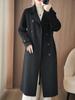 2025 A/W Women's Slimming Double-Faced Cashmere Coat - Korean Style Double-Breasted Wool Overcoat with Suit Collar