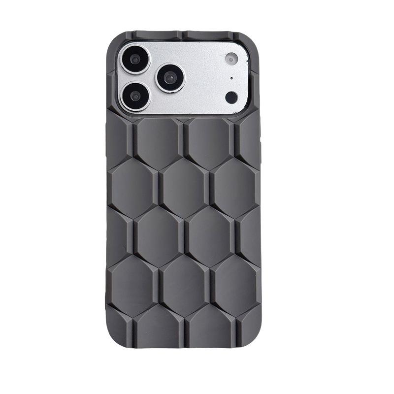 Силиконовый чехол 3D «Соты» для iPhone 17 Pro Max, 16 Pro, 15, 14, 12 - Защита от падений, Мягкий чехол
