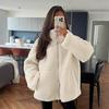 Women's Fleece Jacket Oversized Zip Up Stand Collar Fuzzy Sherpa Coat with Pockets Casual Winter Fall Outerwear