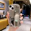 Applicable To Apple 16 Three-dimensional Mirror Mobile Phone Case IPhone 11 Creative Korean Electroplated Soft Shell XR Wave Protection Case