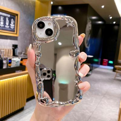Для Apple 16 Стереоскопическое Зеркало Чехол для Телефона для IPhone 11 Креативный Корейский Гальванизированный Мягкий Чехол XR Волнообразная Защитная Крышка