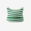 Warm Stripe Knitted Hat Cute Little Devil Cap Soft Pullover Hat  Girls