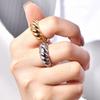 Women Ring Twisted Polished Titanium Steel Luster Anti-rust Lady Ring Anti-Oxidation Lightweight