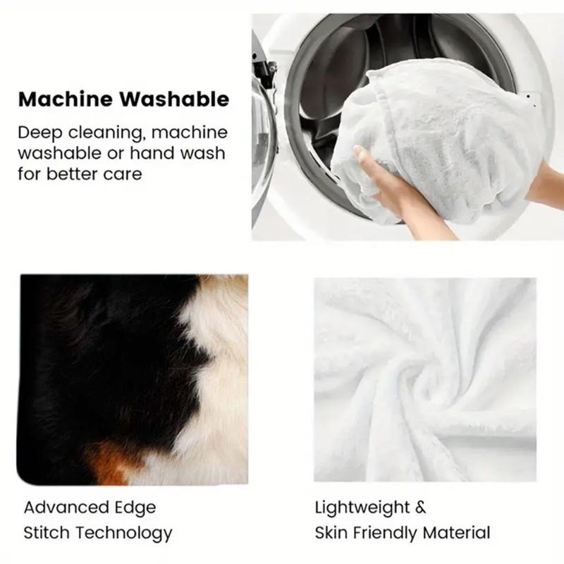 Cute Puppy 2D Flat Pattern Flannel Blanket High quality All Seasons Warmth and Comfort Perfect for Christmas Gifts.