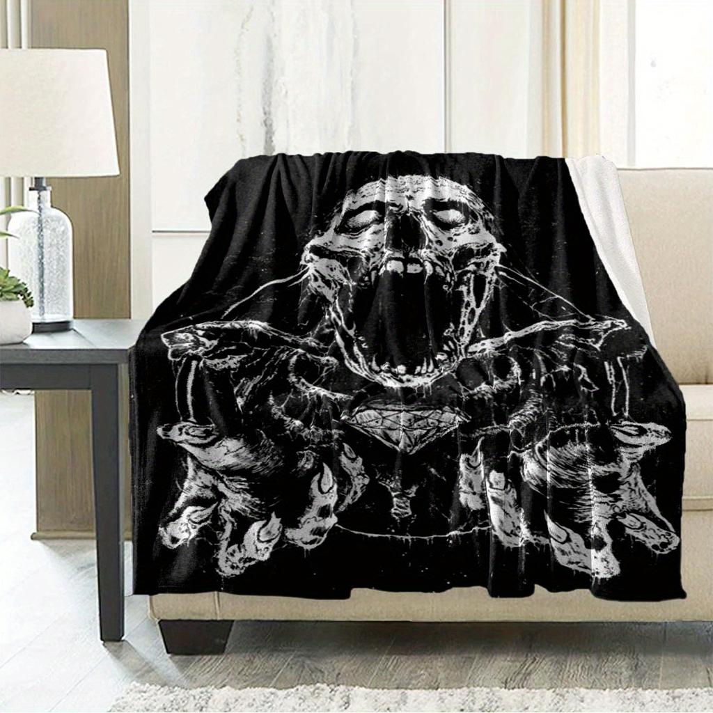 1 Piece Blanket Satan Car Interior Blanket Suitable For All Seasons Cozy Warm Soft Blanket Suitable For Sofa Bed Travel Camping Living Room Office