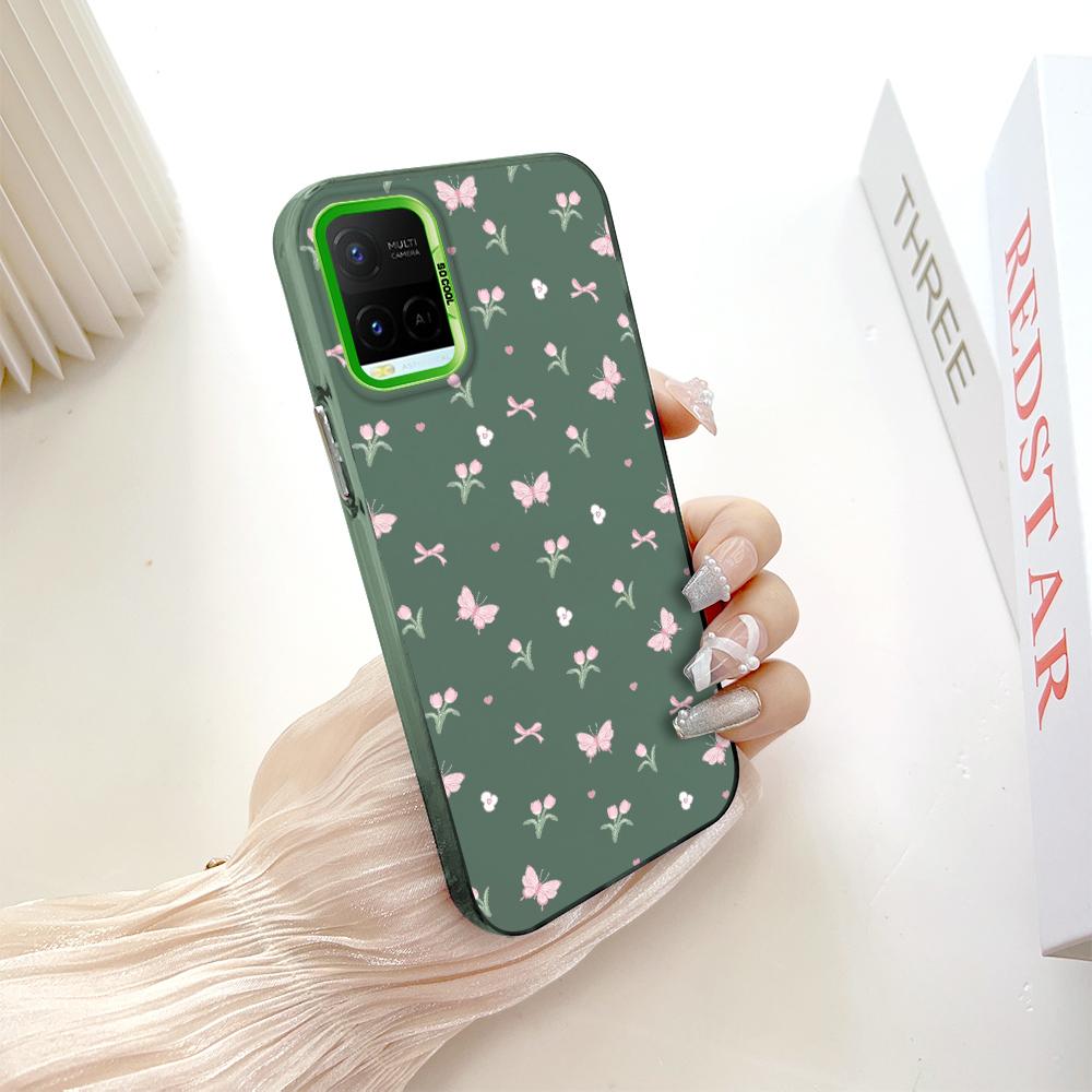 Окрашенный узор, красочный серебристый, двухсторонний, жесткий, противоударный чехол для телефона Vivo