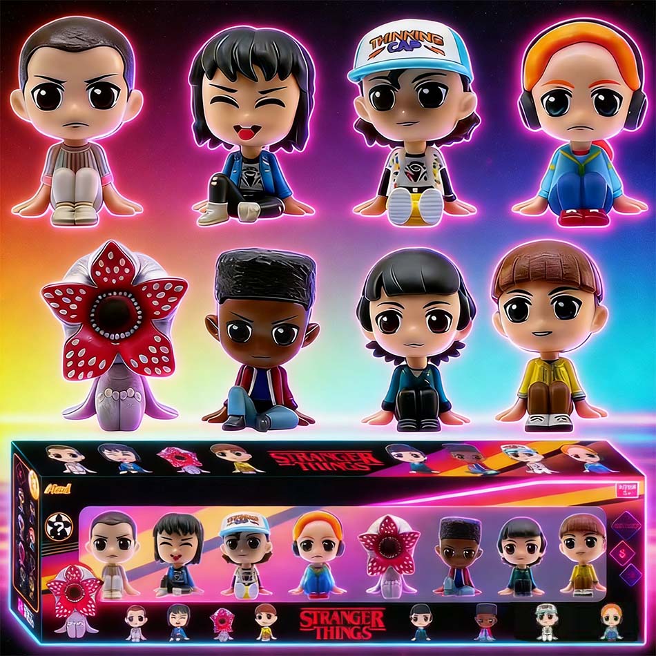 8 шт. Аниме Очень странные дела Q-версия Сидящая фигурка Джейн Айвз Уилл Байерс Фигурка Действия настольная статуэтка Игрушка подарок