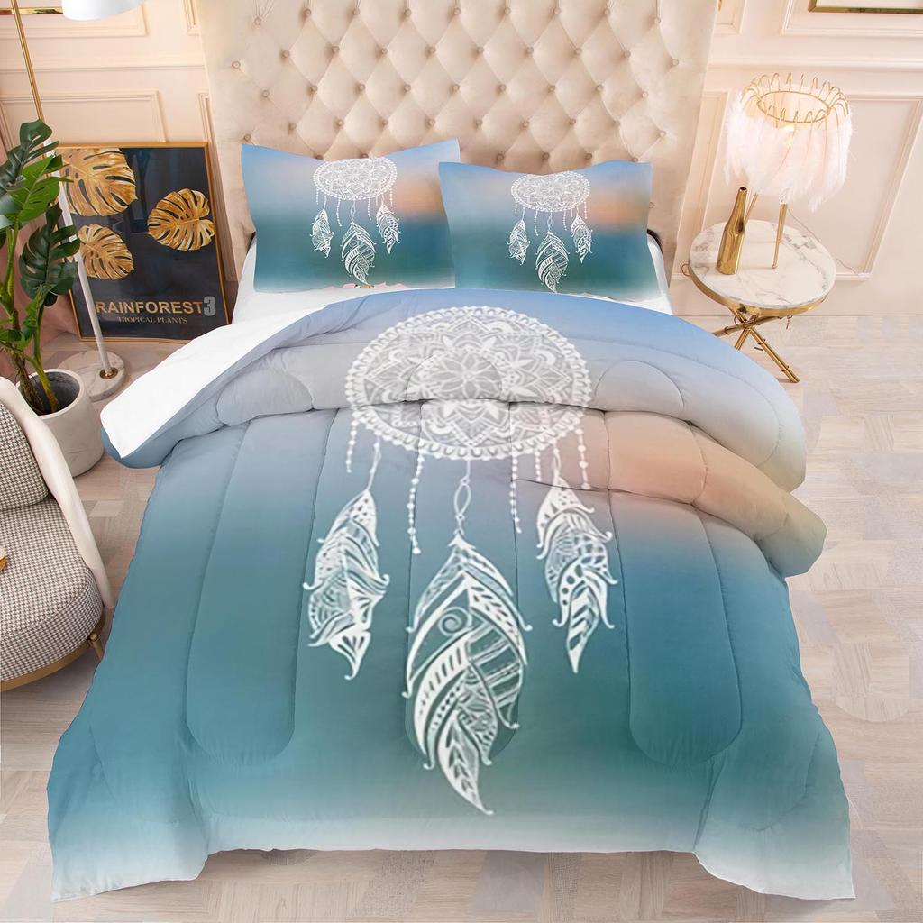 Комплект постельного белья Ловец снов Роскошное мягкое постельное белье для детей и взрослых 3D-печать Домашний декор Односпальный Двуспальный Полуторный Богема Комплект пододеяльника