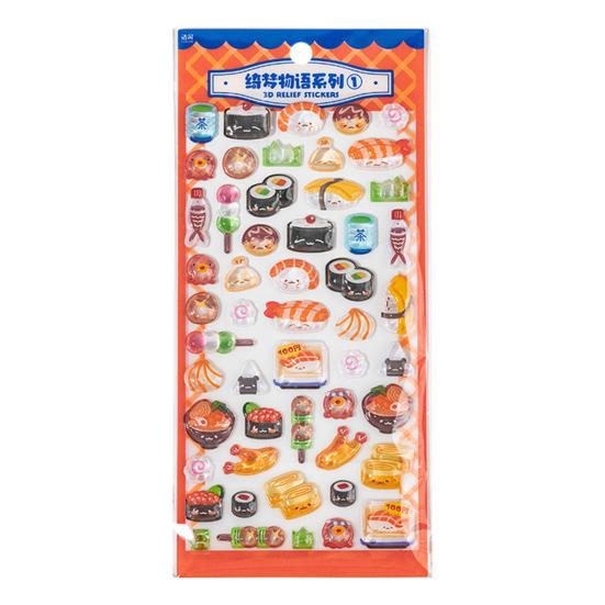 Yousheng Food Puffy Stickers 3D Ice Creams Desserts Stickers Fun Reward Stickers Cute Sushi Candies Puffy Stickers for DIY Crafts Scrapbooking