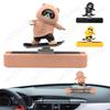 Dashboard Car Ornaments Magnetic Parking Number Plate Skateboard Bear Creative Moving Bear Cute Scooter Center Console Ornament