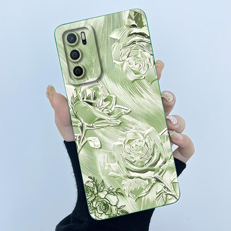 Чехол для OPPO A16 Чехол для Oppo A16s A54s Модный Простой Цветок Мягкий Жидкий Силикон Ударопрочный Чехол Oppo CPH2269 CPH2271 Funda