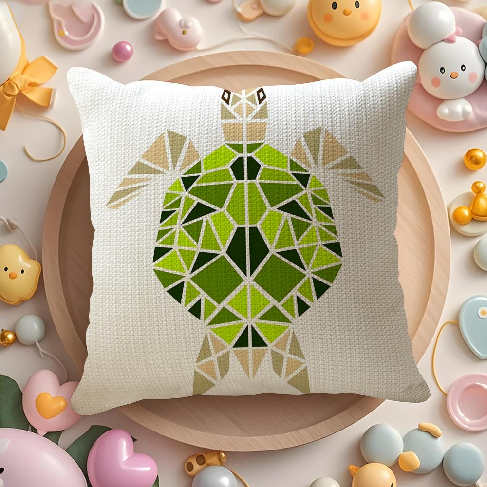 Cartoon Geometric Animal Pattern Pillow Case Pattern Printed Pillowcase for Living Room Sofa Cushion Cover Bedroom Decor