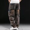 American Style Multi-Pocket Men's Wide-Leg Loose Workwear Jeans