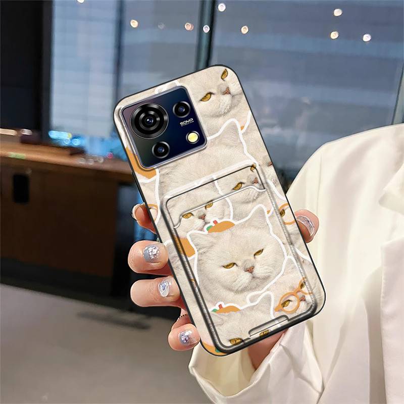 Чехол для телефона из ТПУ со слотом для карты для ZTE Blade V50 Vita, водонепроницаемый, защитный, модный дизайн, мультяшный, милый, противоударный, мягкий чехол