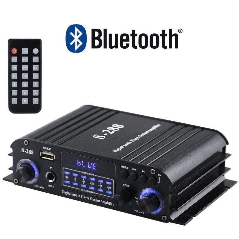 S-288 Bluetooth USB аудио усилитель мощности автомобильный 4.0 канальный аудио динамик домашний кинотеатр HiFi стерео усилитель 17.6X10X4CM