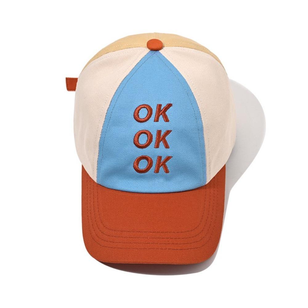 Breathable Baseball Cap Colorful Embroidered Letters Sunscreen Cap Camping Hat  Spring Summer