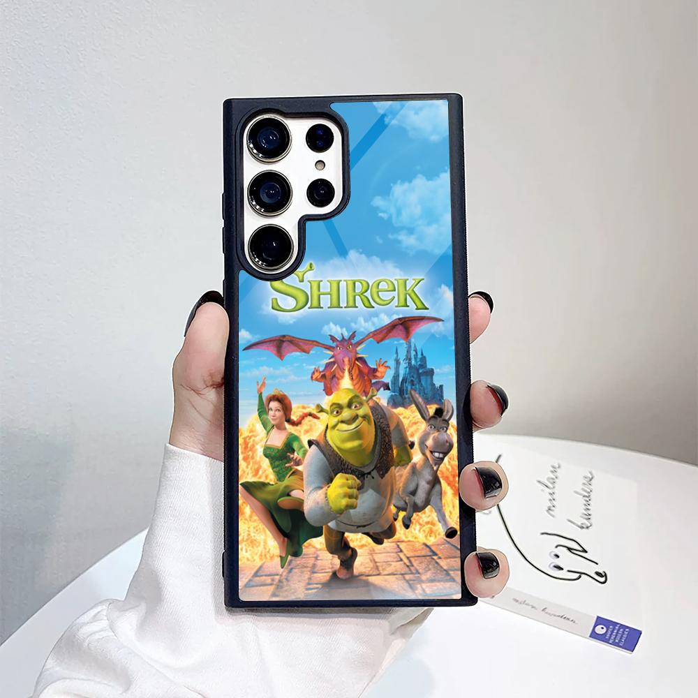 Милый забавный M-MovieS S-Shreks Задняя крышка чехла для Samsung Galaxy S26 S25 S24 S23 S22 S21 S20 FE Edge Pro Plus Ultra PC+TPU Чехол