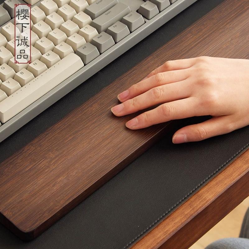 Деревянная подставка для запястий для клавиатур, подставка для запястий из грецкого ореха, деревянный коврик для мыши, защита запястий для клавиатур (Грецкий орех, 61 87 104 клавиши)